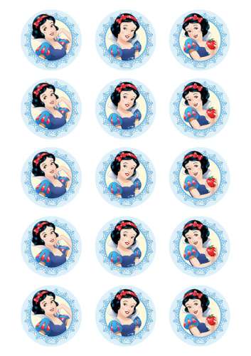 Snow White Edible Icing Cupcake Images - Click Image to Close